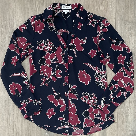 BOGO Express Navy and Maroon Floral Paisley Portofino - Picture 2 of 7